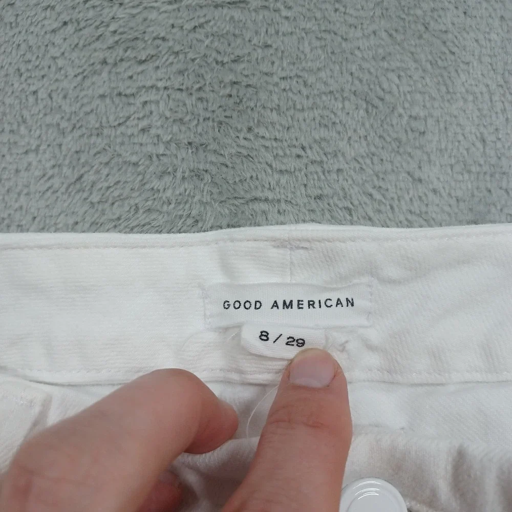 Good American Jeans Womens 8 White Denim Straight Preppy Pockets Casual